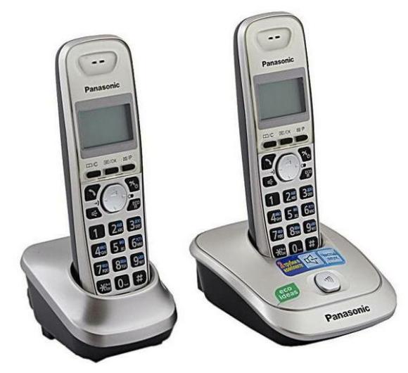 Радиотелефон Dect Panasonic KX-TG2512RUN платиновый (труб. в компл.2шт) АОН